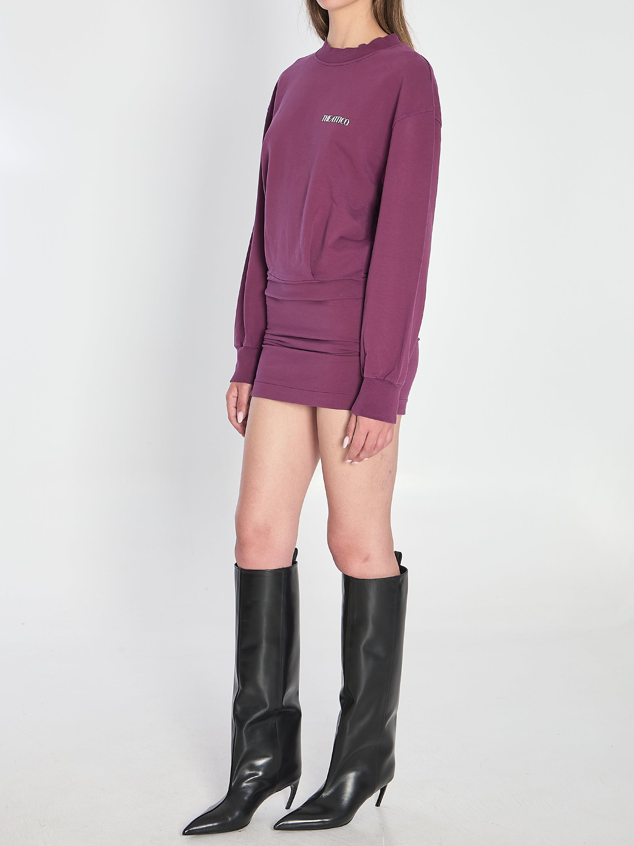 mini dress in burgundy