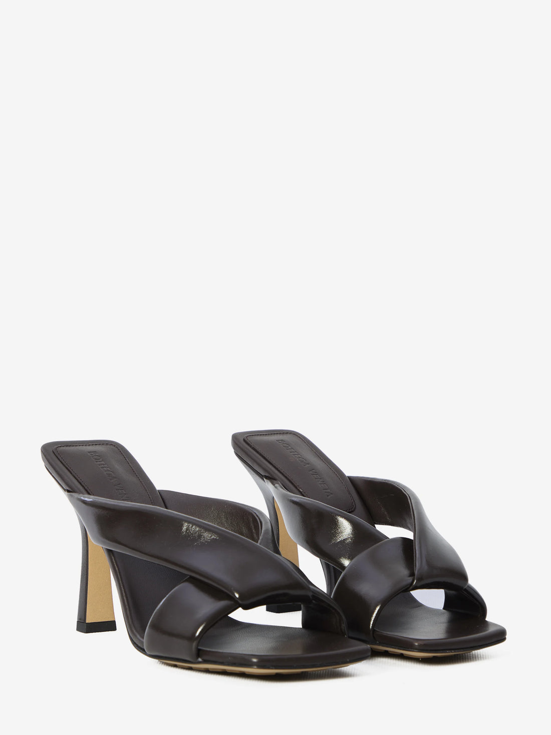 BOTTEGA VENETA 39 brown riva mule sandals