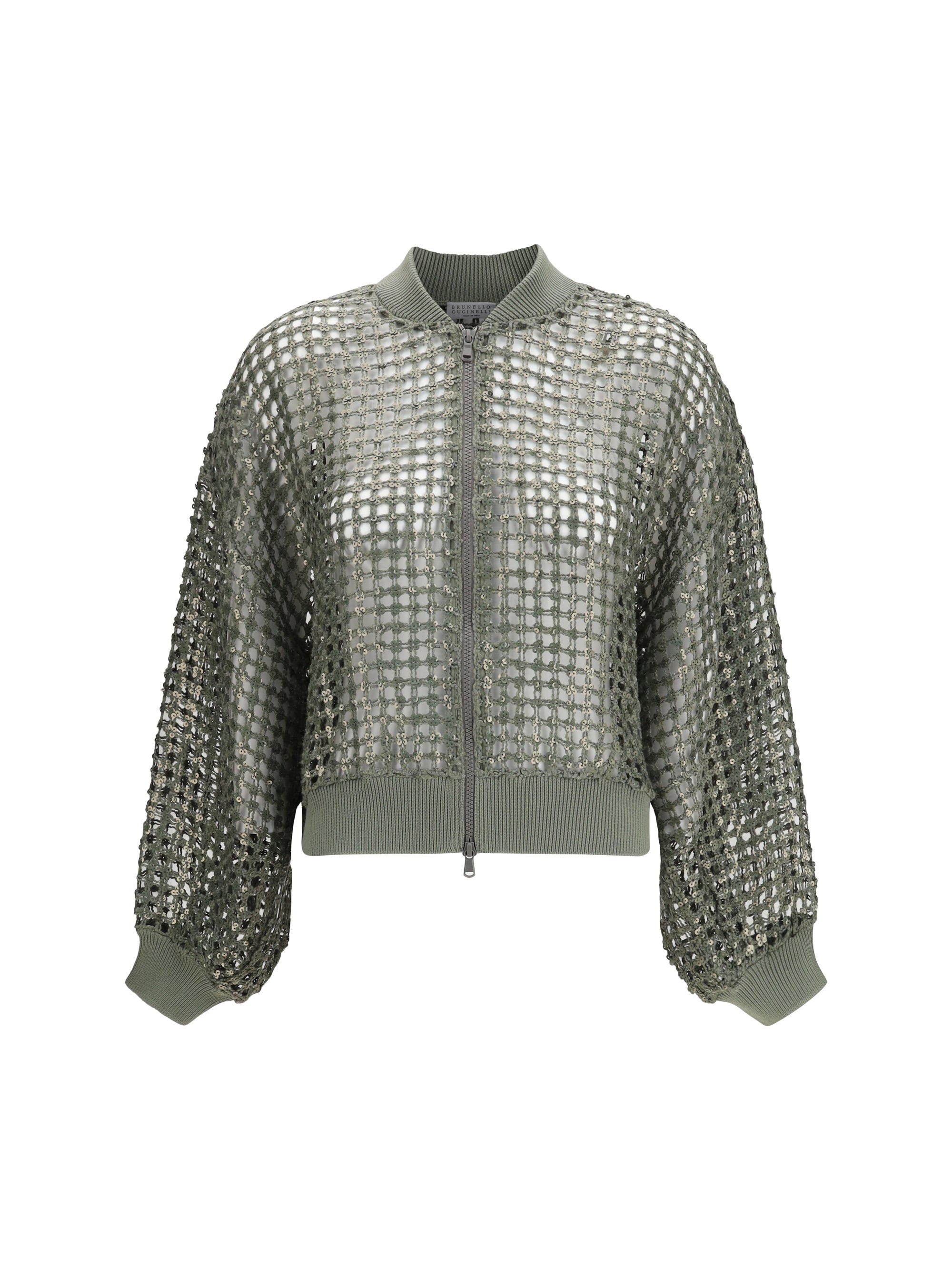 solk and linen dazzling net embroidery cardigan