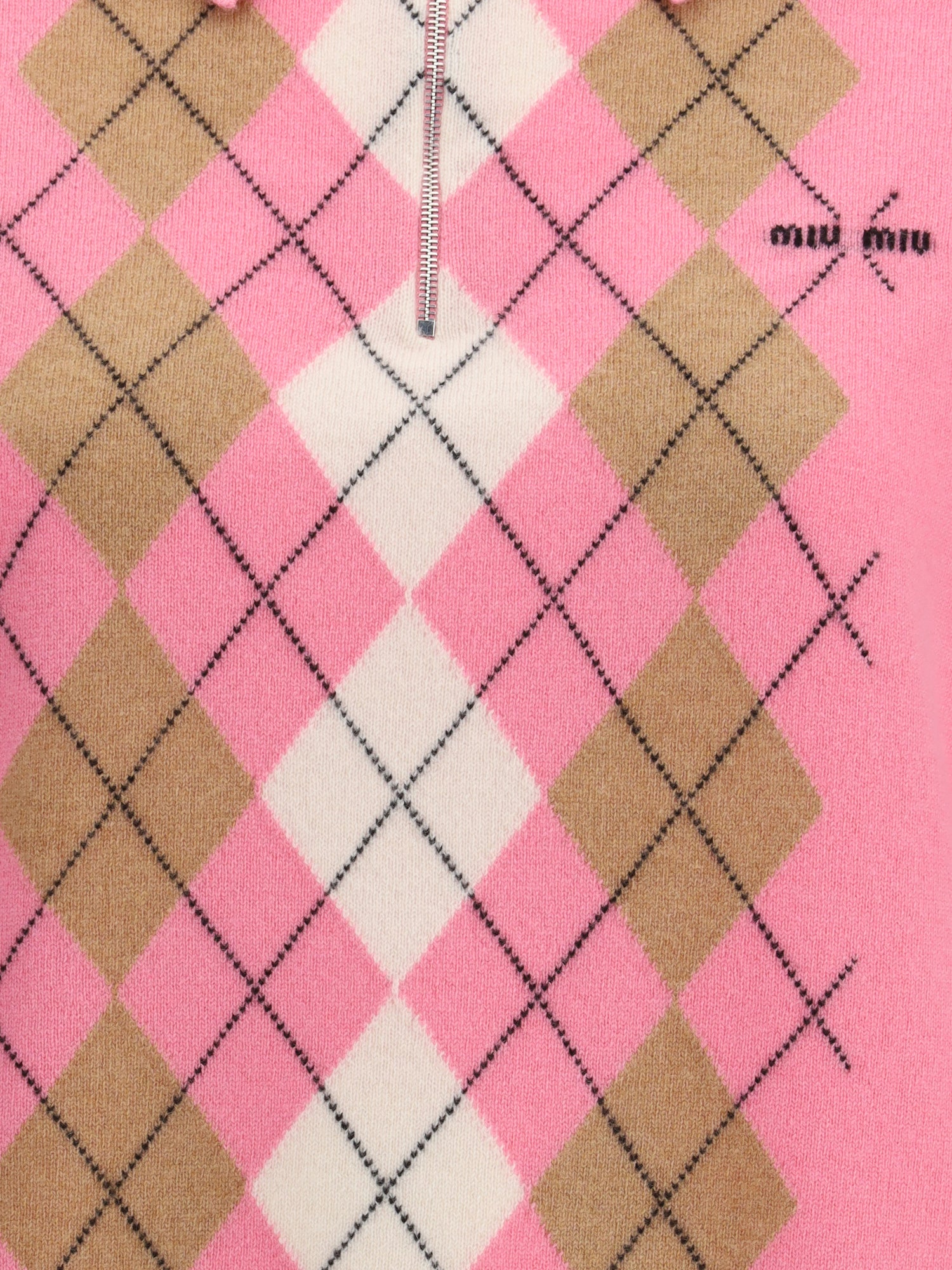 MIU MIU 38 cashmere zip polo