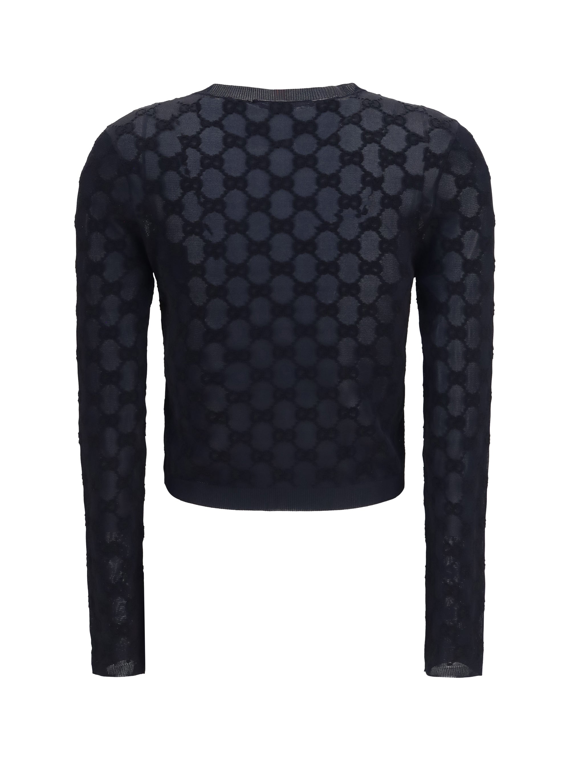 gg all-over viscose crepe cardigan