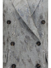 gilet in virgin wool and cashmere twill flannel with dazzling lynx embroidery