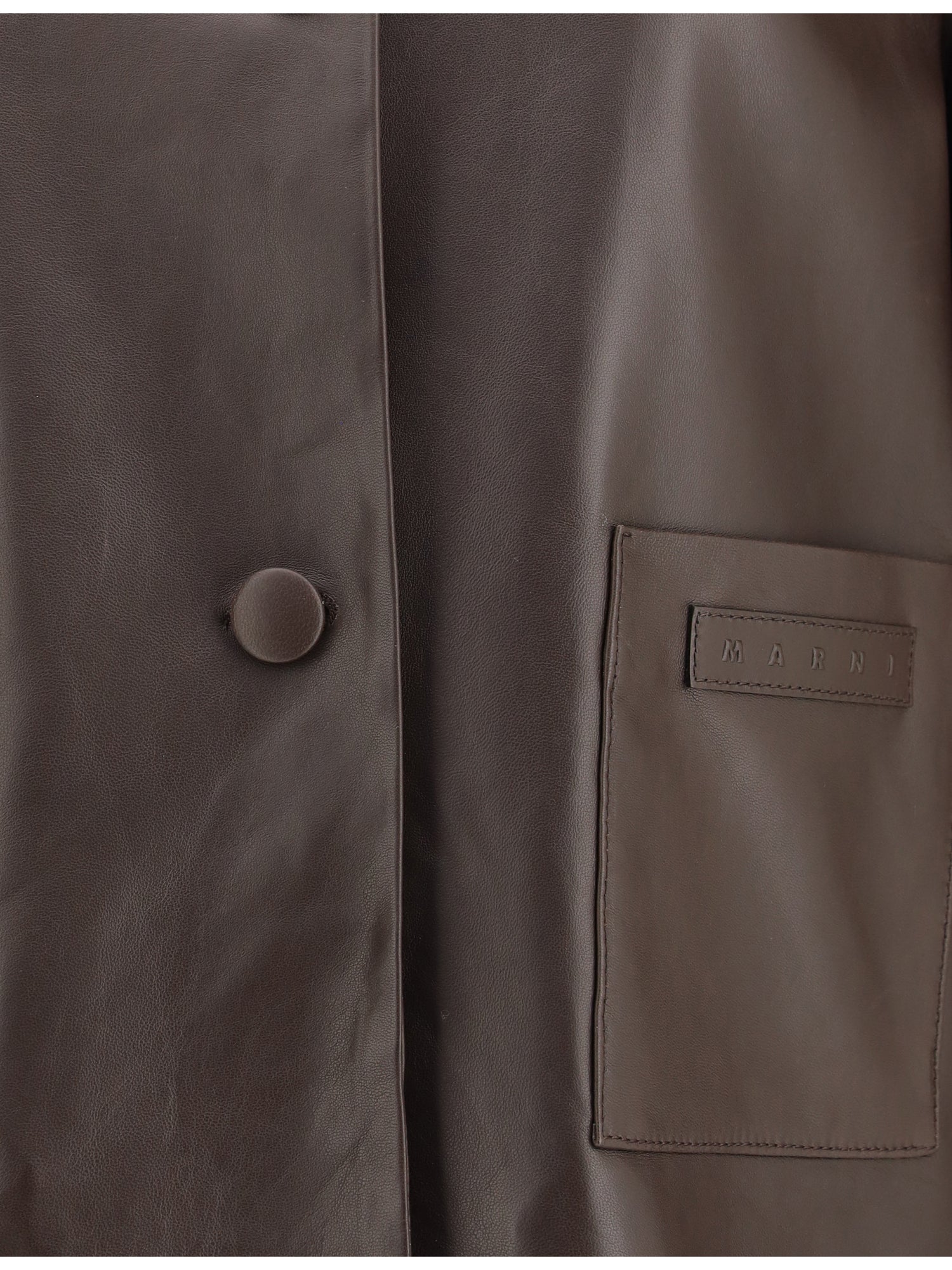 MARNI 40 leather jacket with a shearling collar