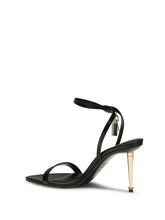 TOM FORD 36 shiny leather padlock pointy naked sandal