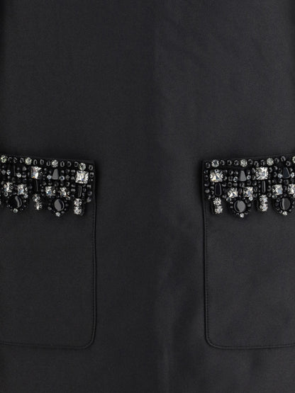 SELF-PORTRAIT 6 taffeta embellished trim short dress