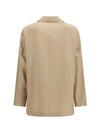 single-breasted wool and cotton jacket