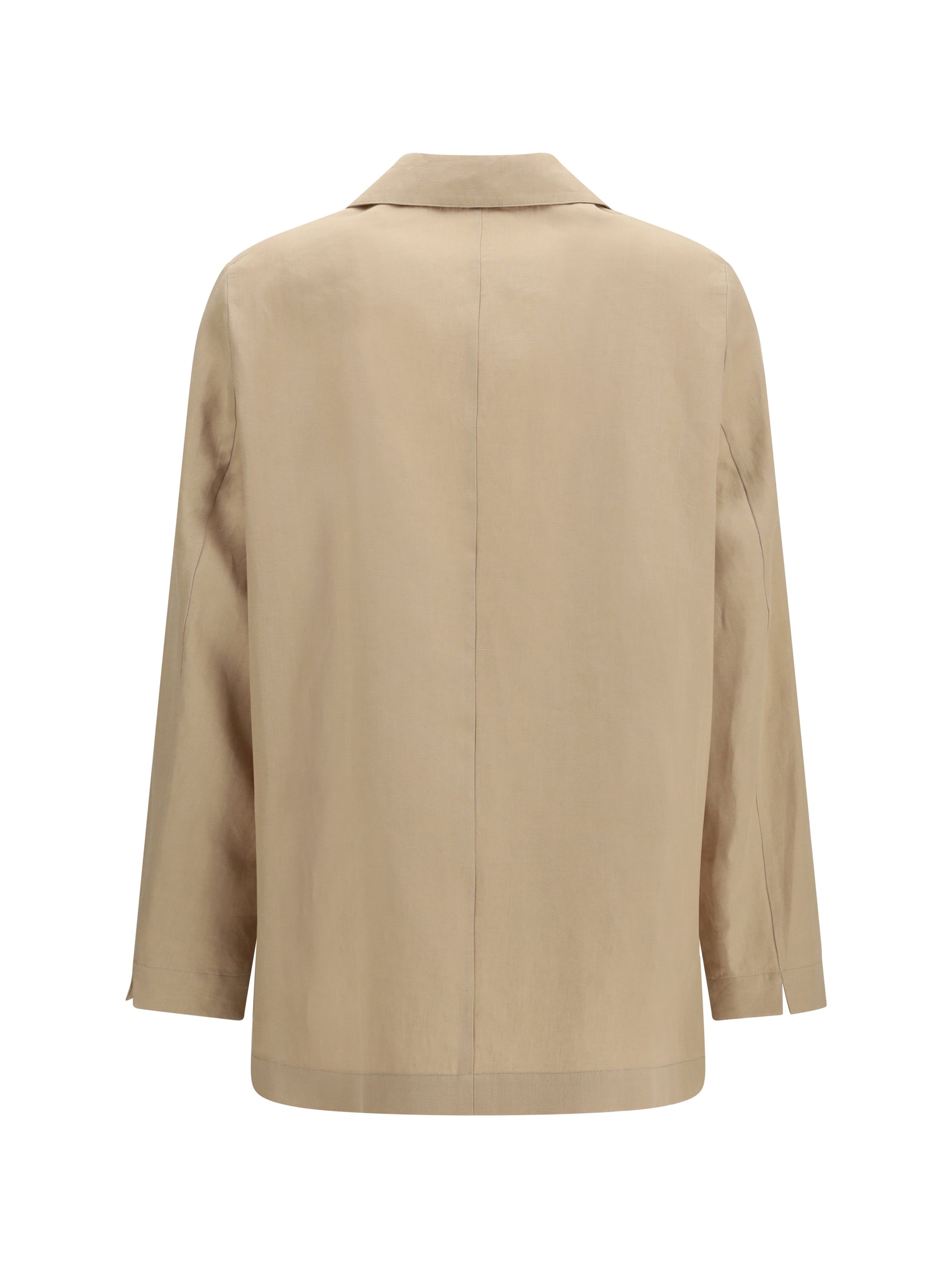 single-breasted wool and cotton jacket