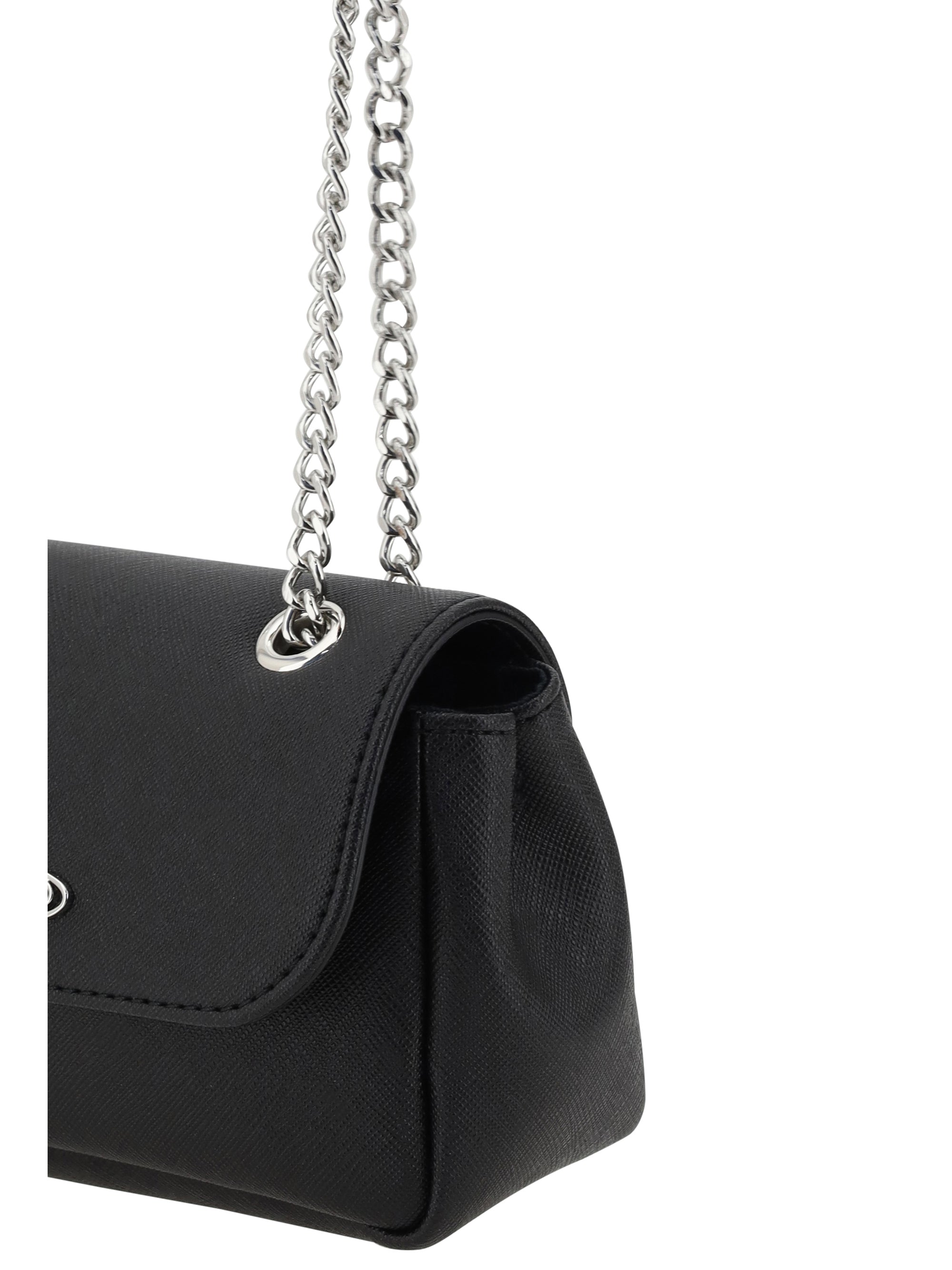 shoulder bag with orb plaque