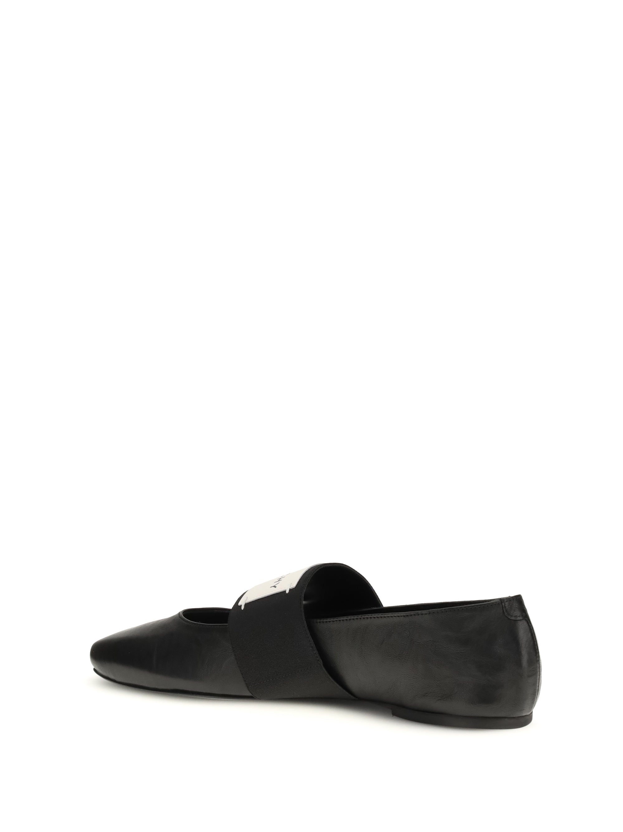 GIVENCHY 36 leather sliced square ballerinas