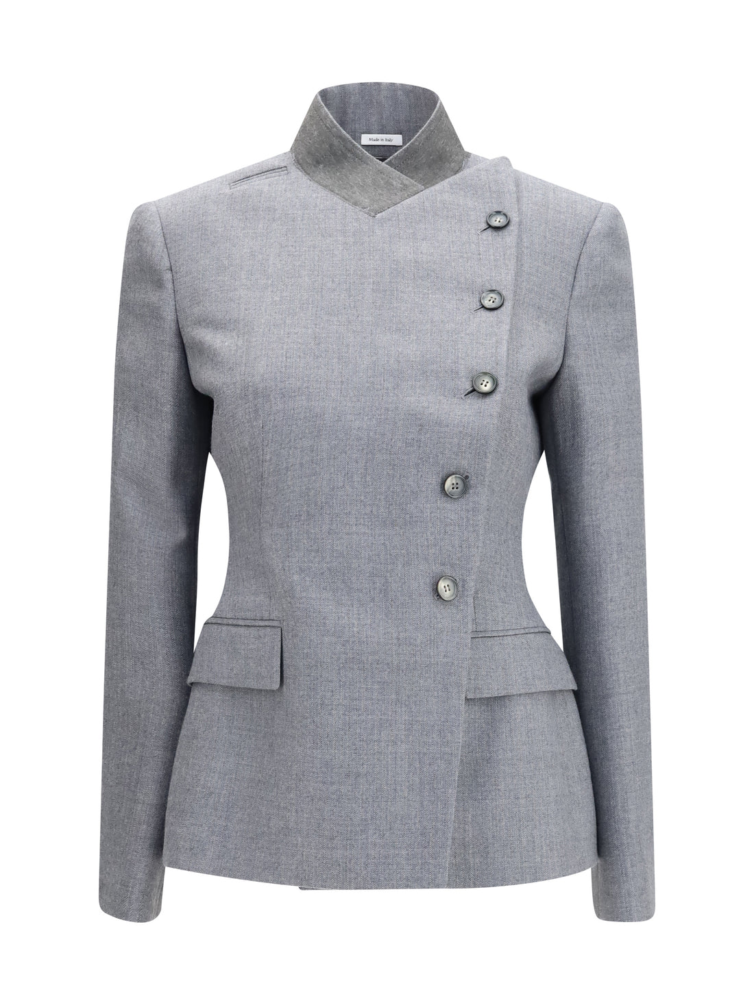 ALEXANDER MCQUEEN 40 pinstripe wool jacket with crossed lapels