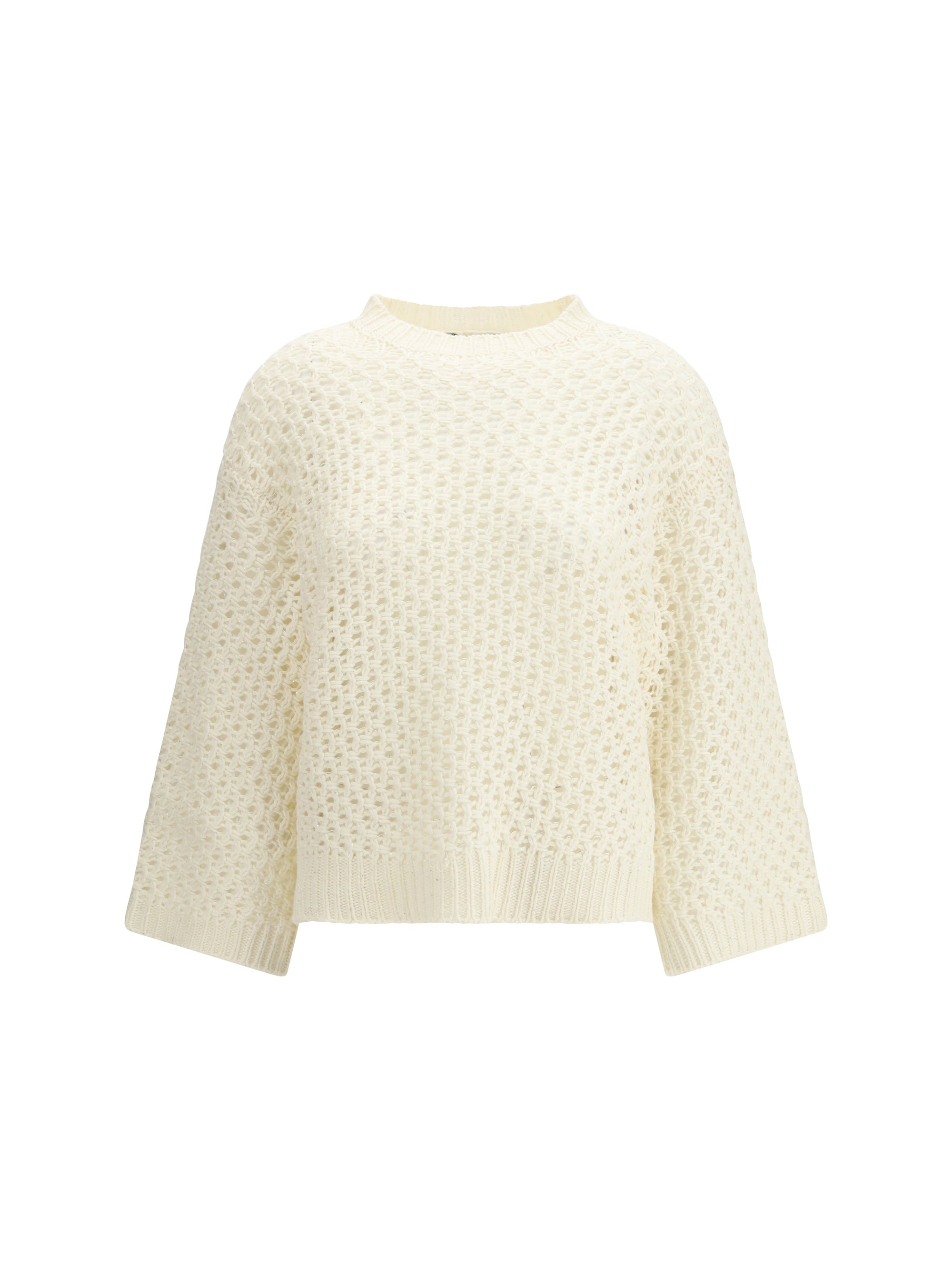 jumper crafted from platinum yarn with micro sequins