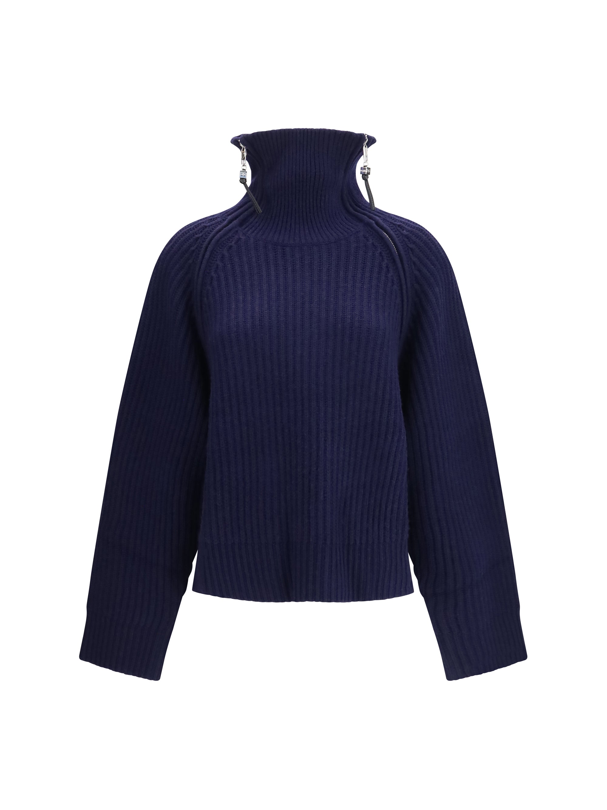 wool zip-neck sweater
