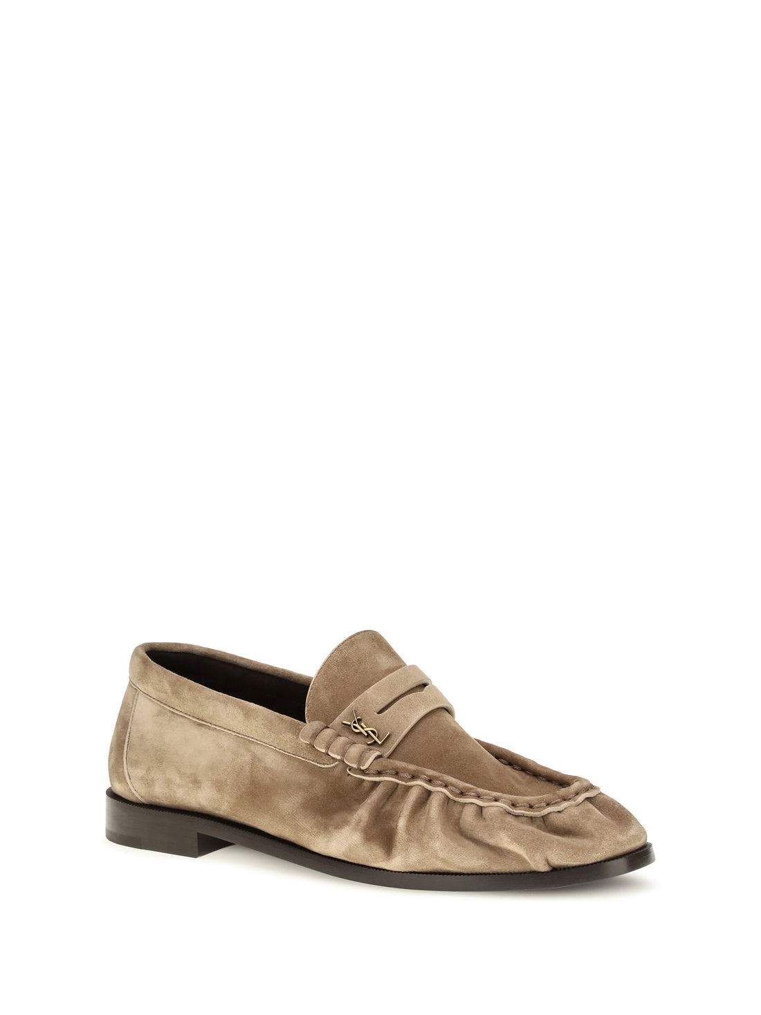 SAINT LAURENT 36 le loafer suede loafers