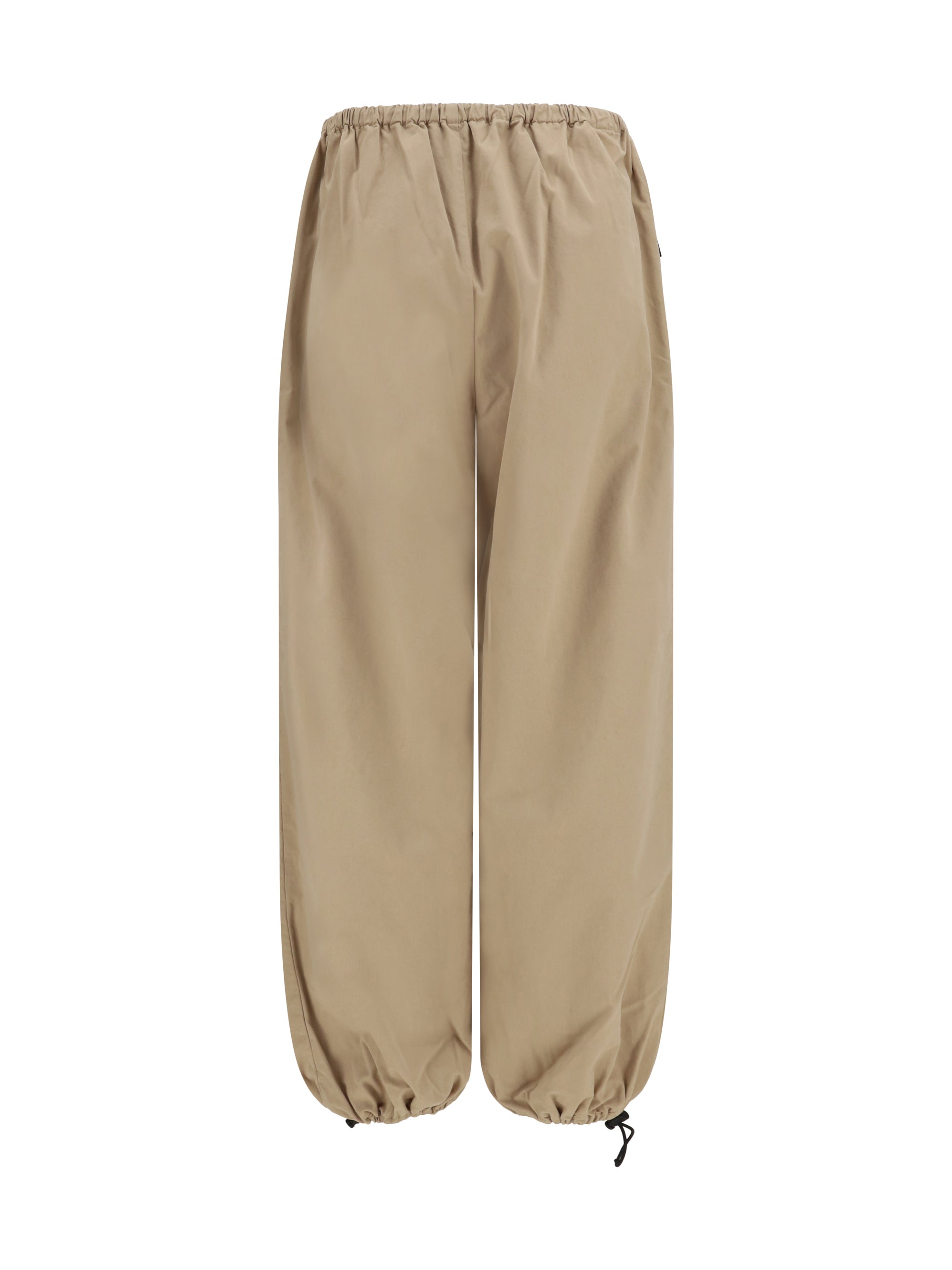 elasticated waist and hem cotton gabardine pants