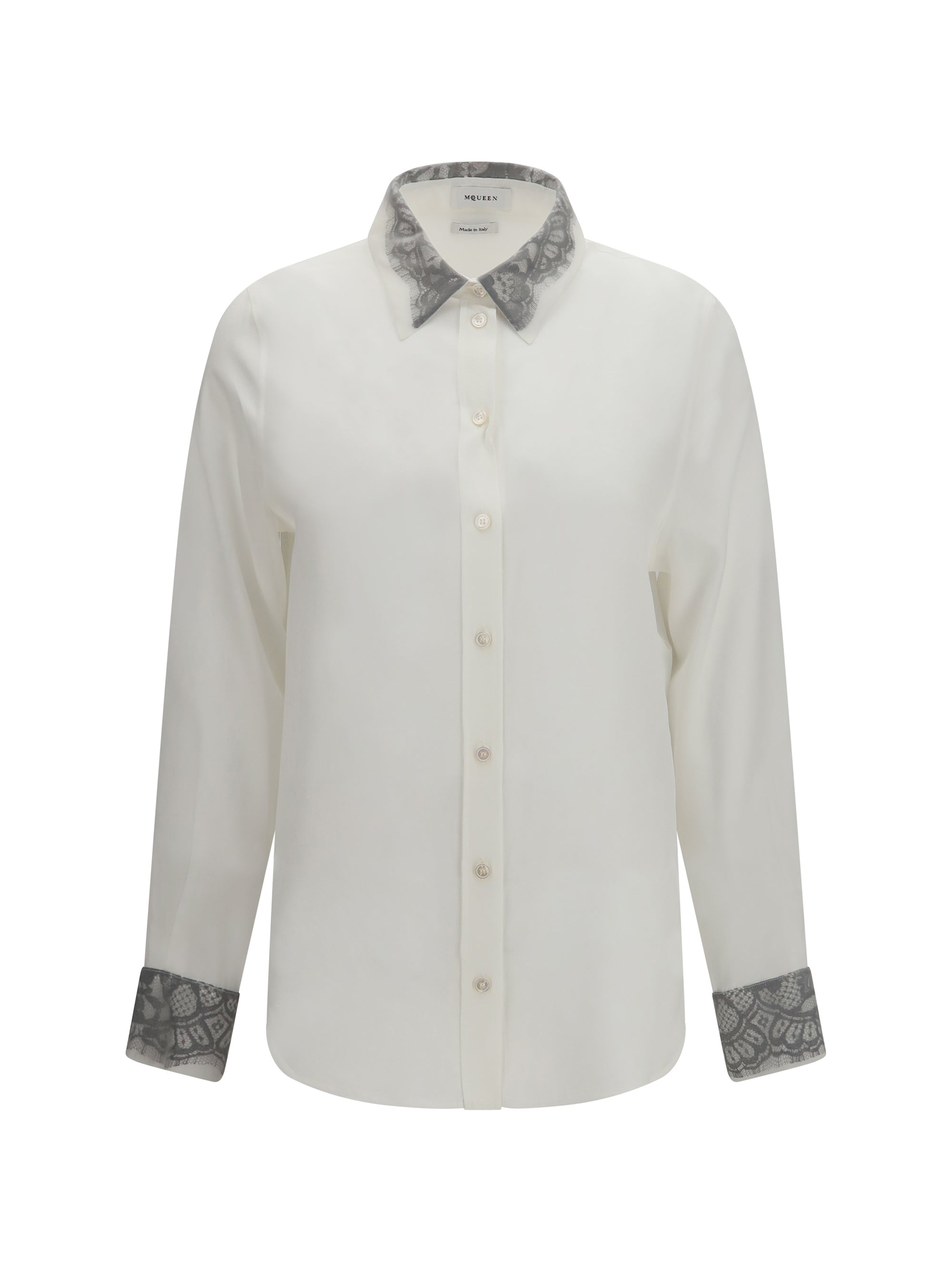 floral lace detail shirt