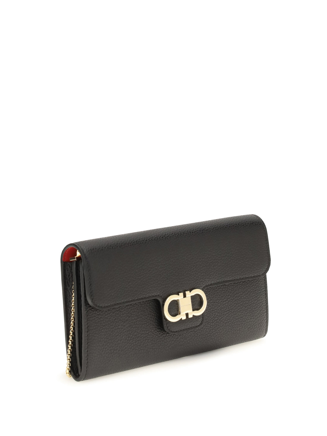 FERRAGAMO OS gancini wallet with shoulder strap