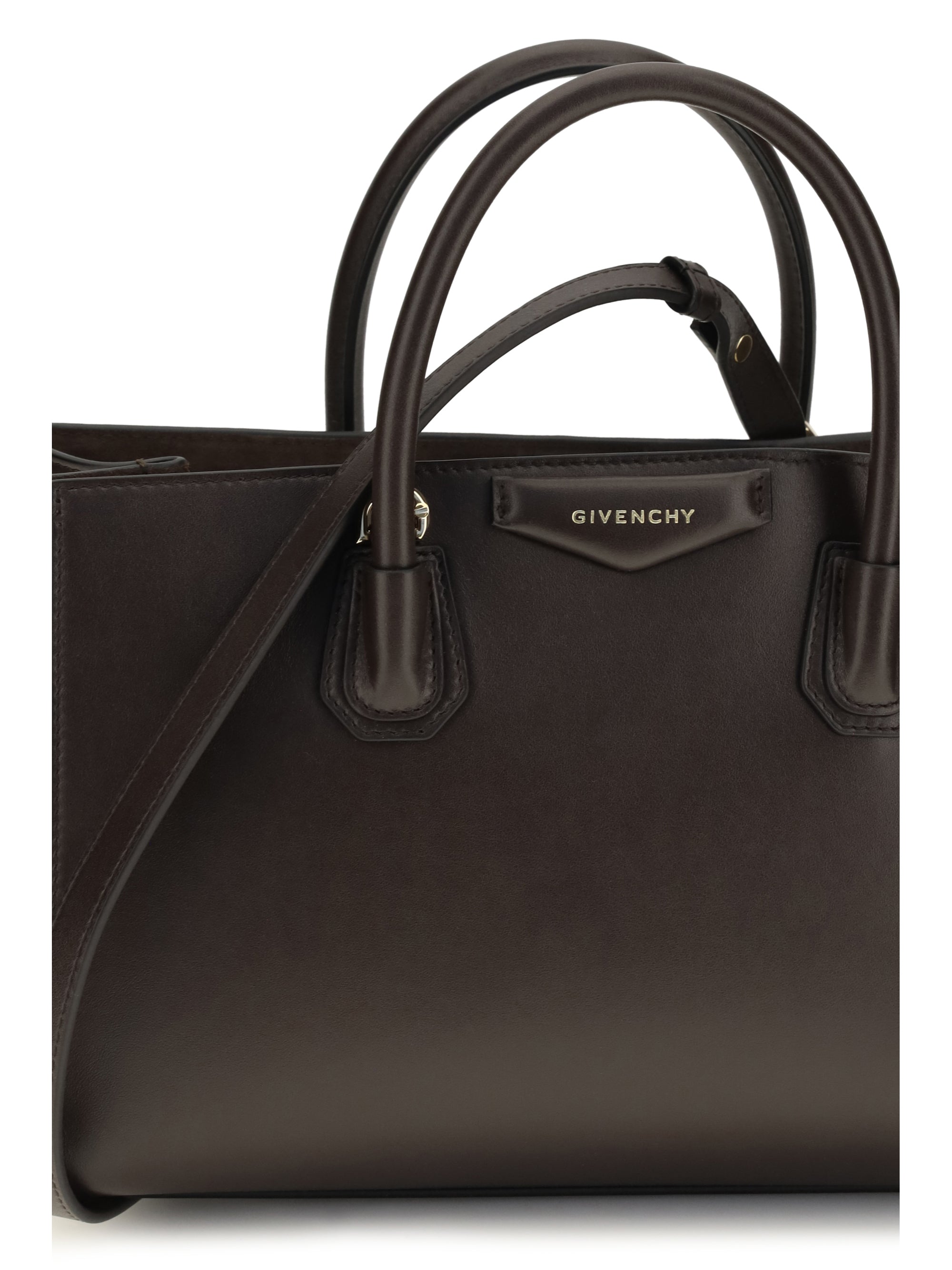 small antigona catchall glossy grained leather handbag