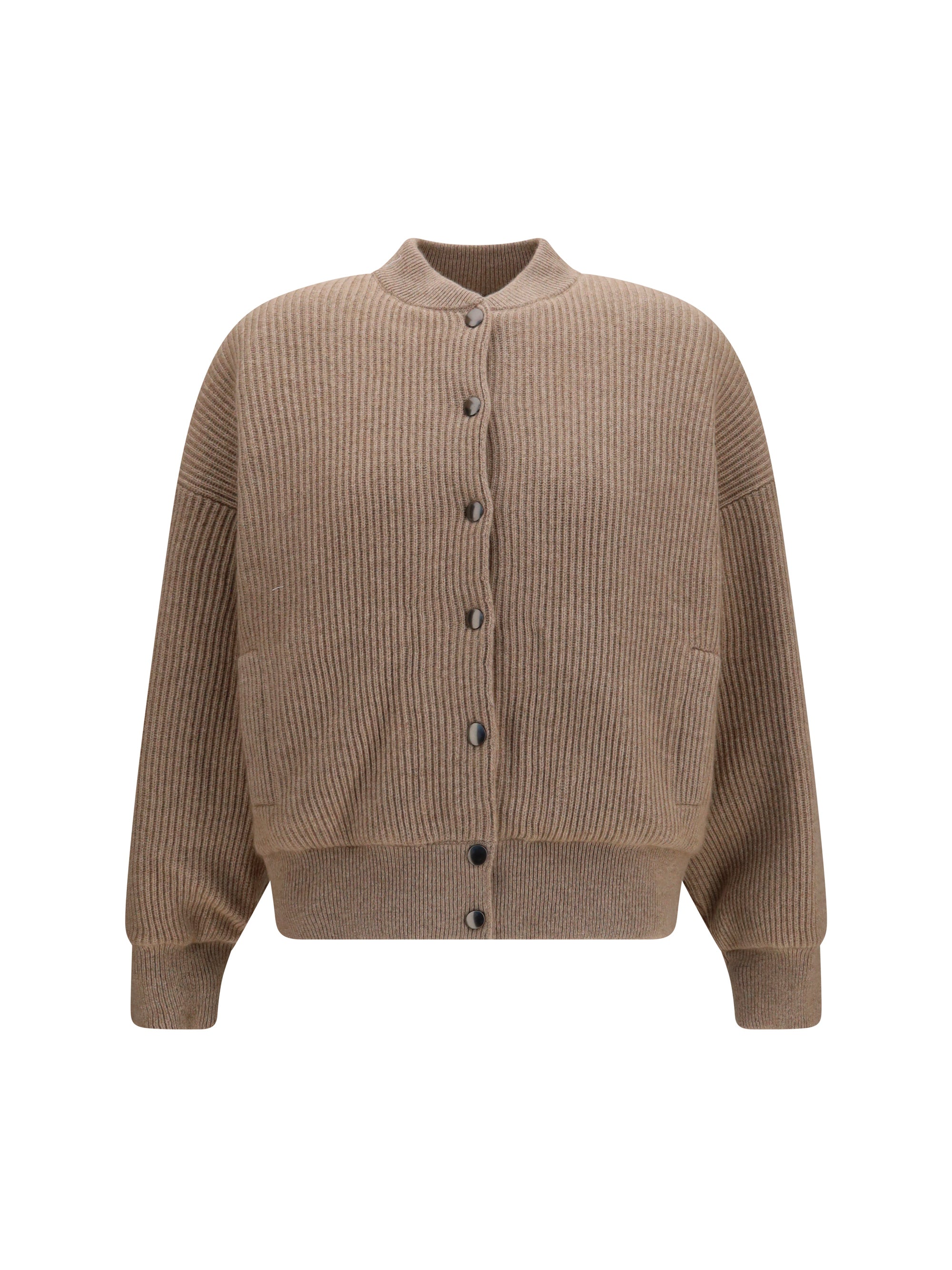 ribbed cashmere bomber
