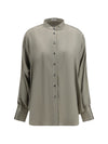 silk shirt with monili details
