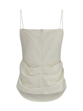 MAGDA BUTRYM 36 draped silk top with lace trim