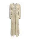 buttoned sheer long dress