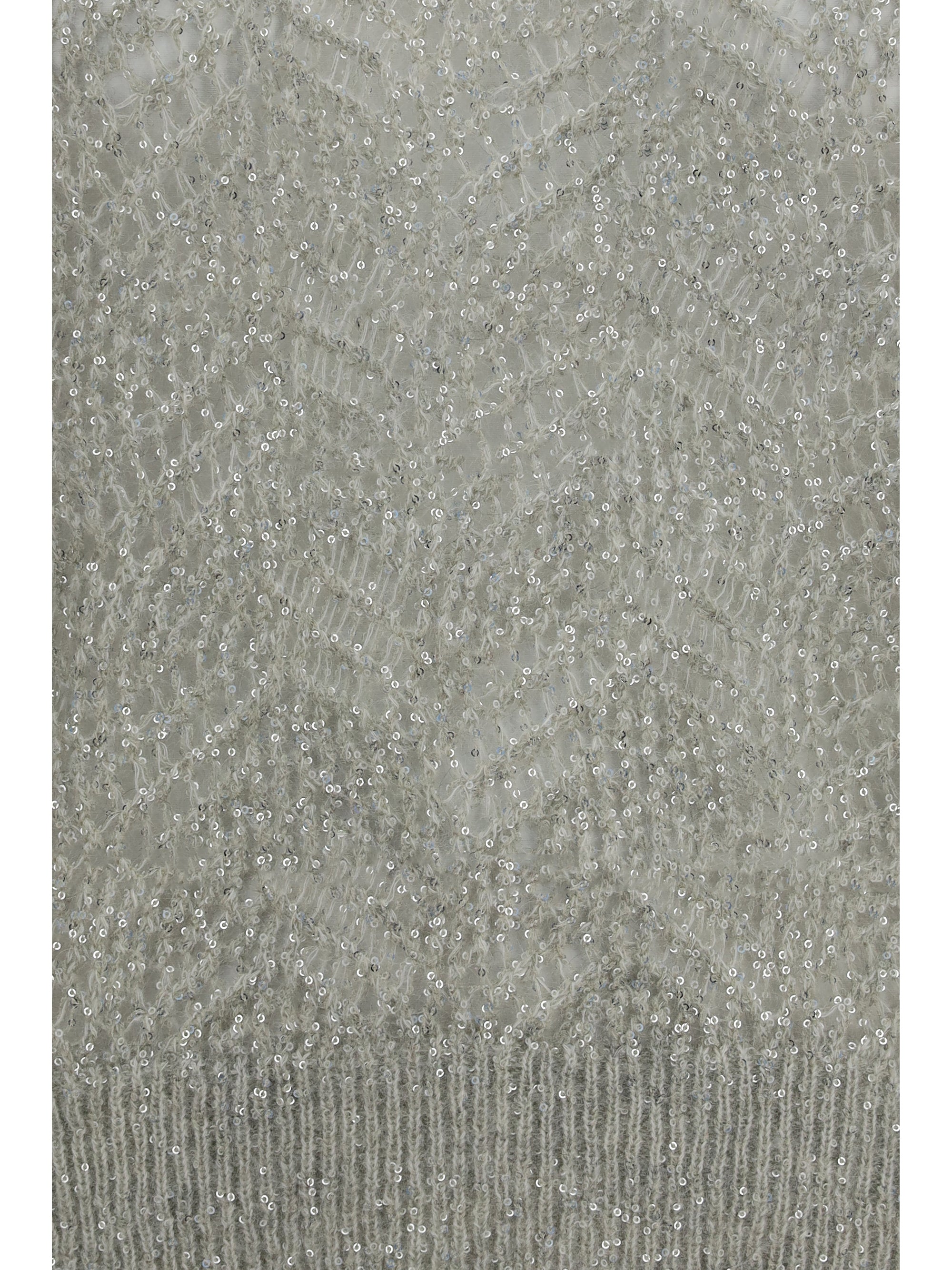 openwork sequined crewneck sweater