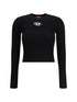 DIESEL M ribbed viscose top with oval d
