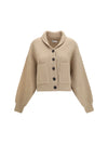 ribbed wool cropped cardigan
