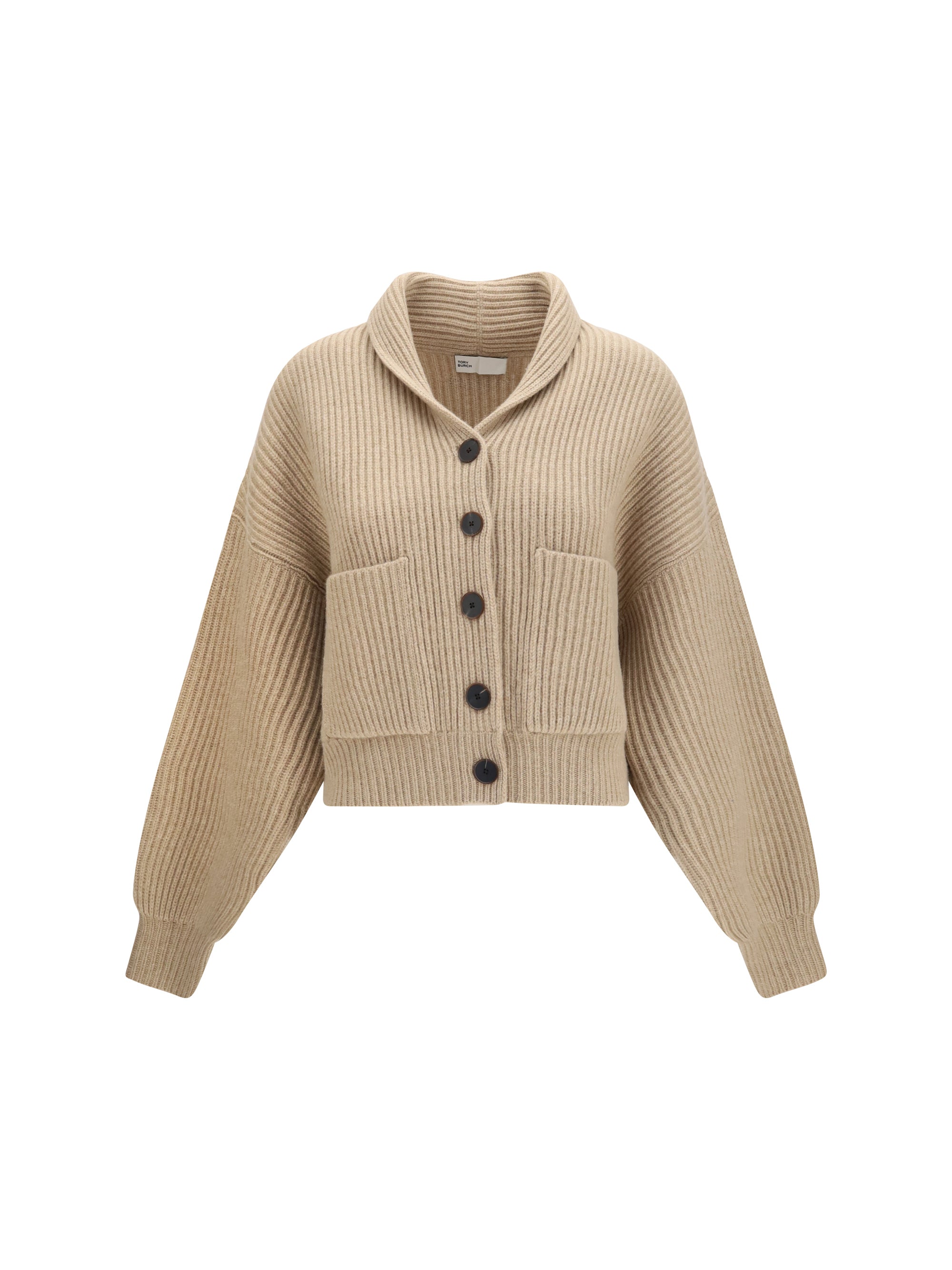 ribbed wool cropped cardigan