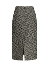midi skirt in laminated bouclé fabric