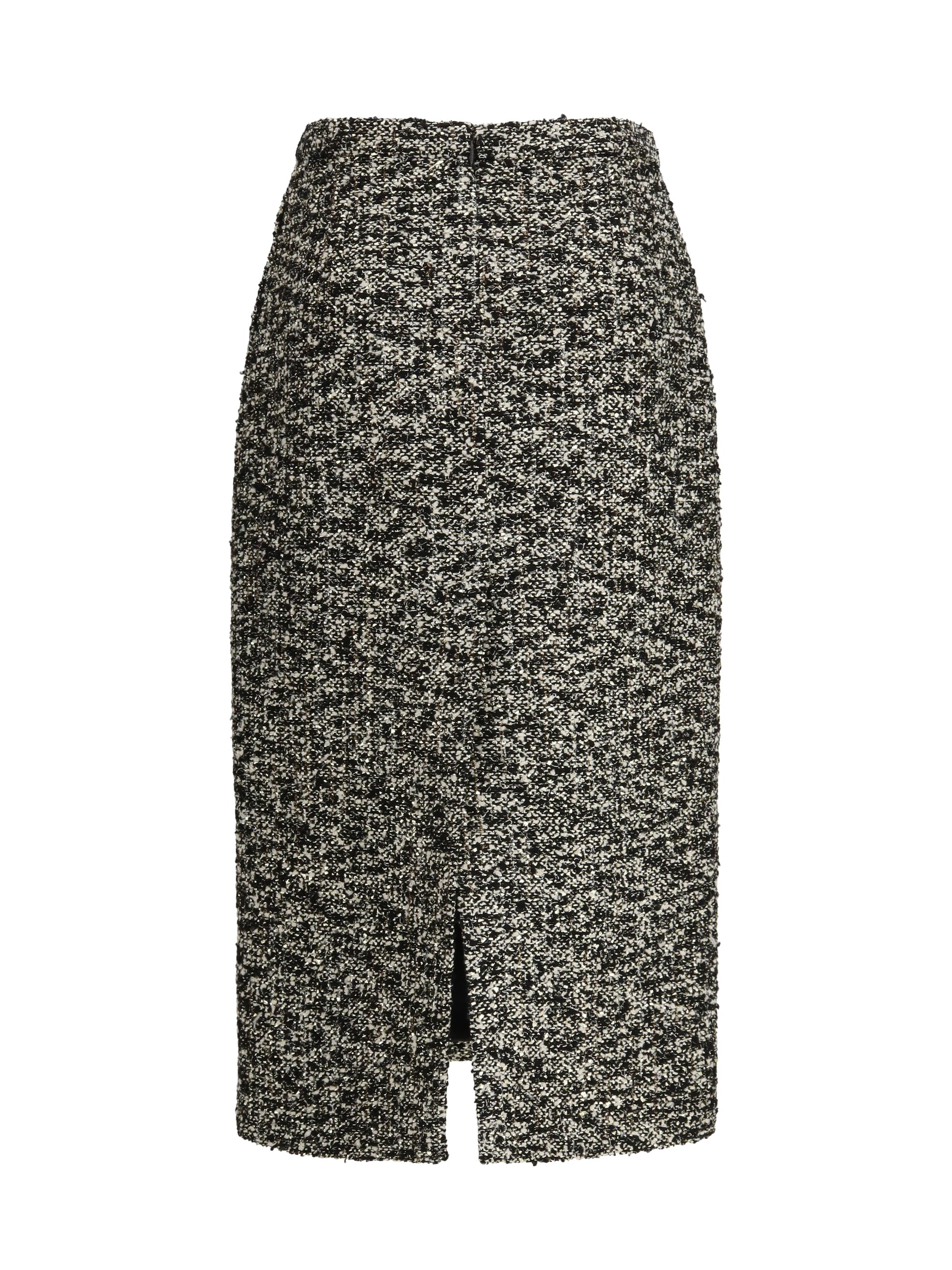 midi skirt in laminated bouclé fabric