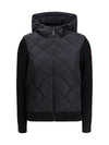 hybridge® quilted knit hooded down jacket