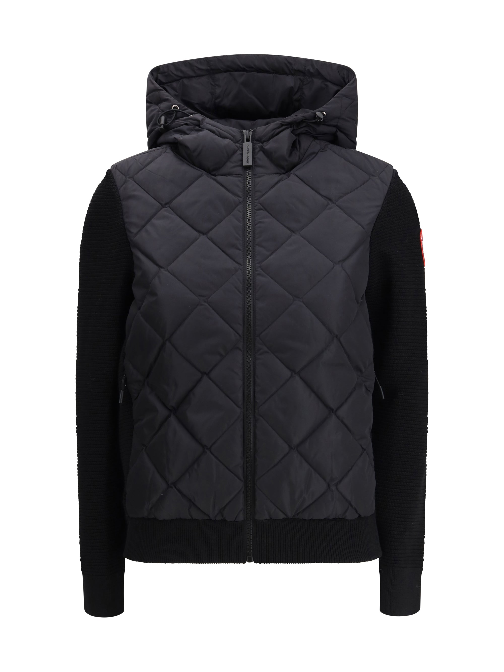 hybridge® quilted knit hooded down jacket