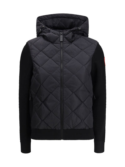 hybridge® quilted knit hooded down jacket