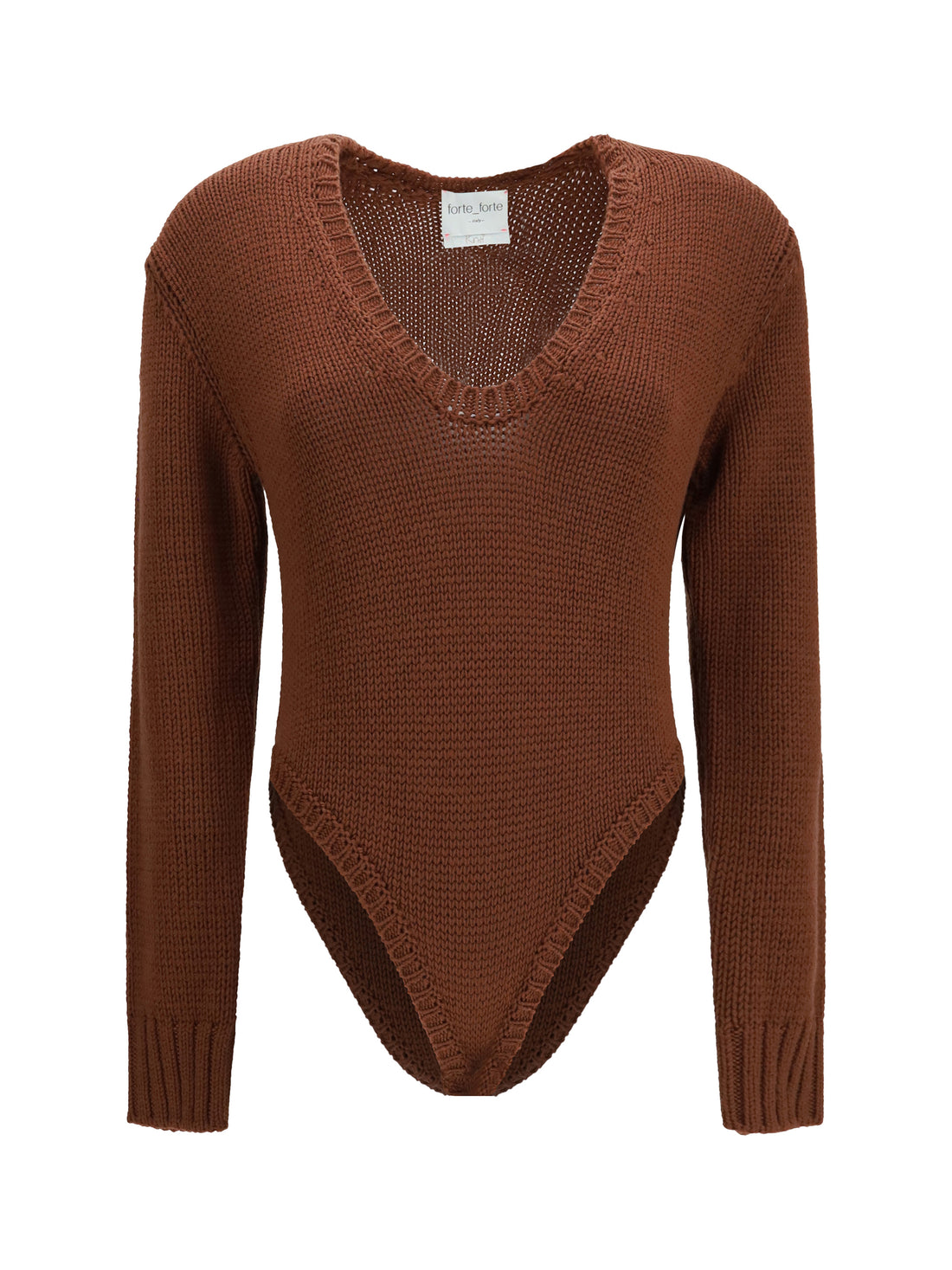 FORTE_FORTE II cable-knit wool bodysuit