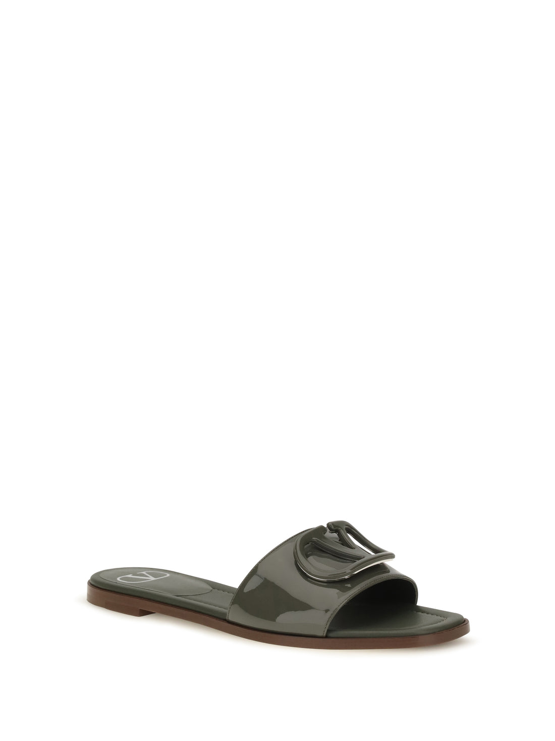 VALENTINO GARAVANI 36 vlogo patent leather slide sandals