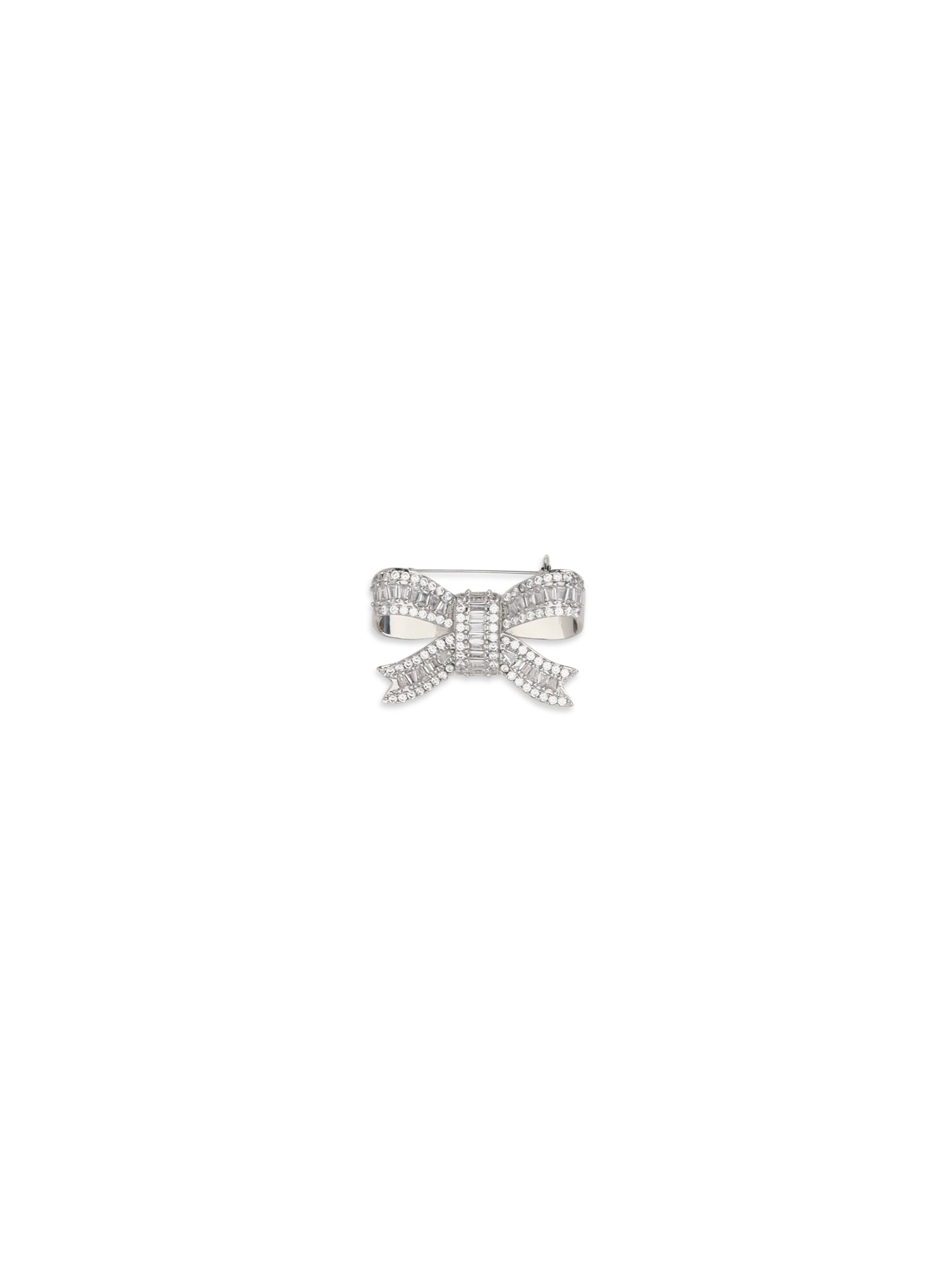 crystal bow brooch