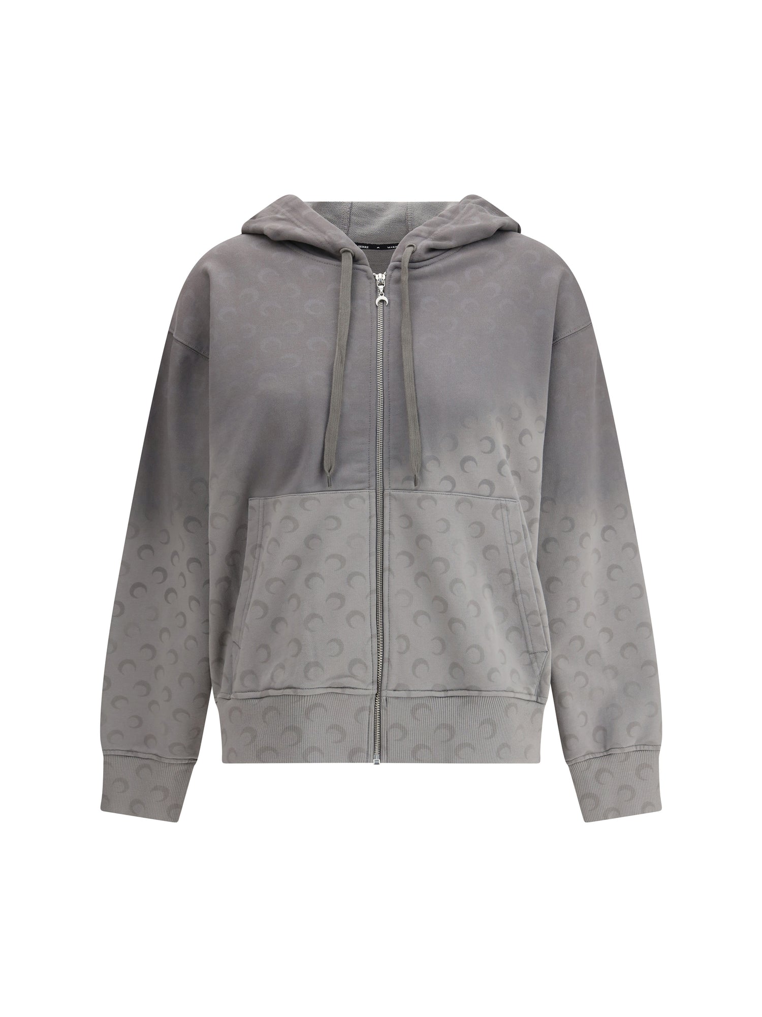 MARINE SERRE S faded moon fleece zipped hoodie 