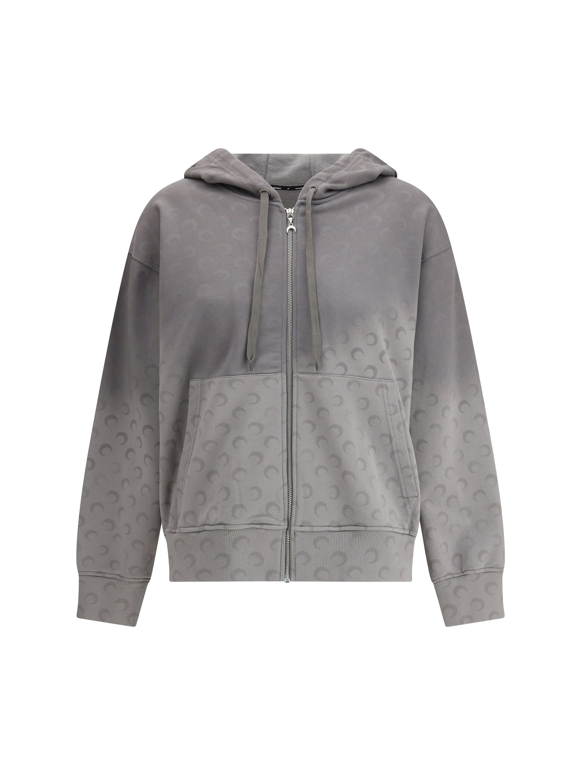 MARINE SERRE S faded moon fleece zipped hoodie 