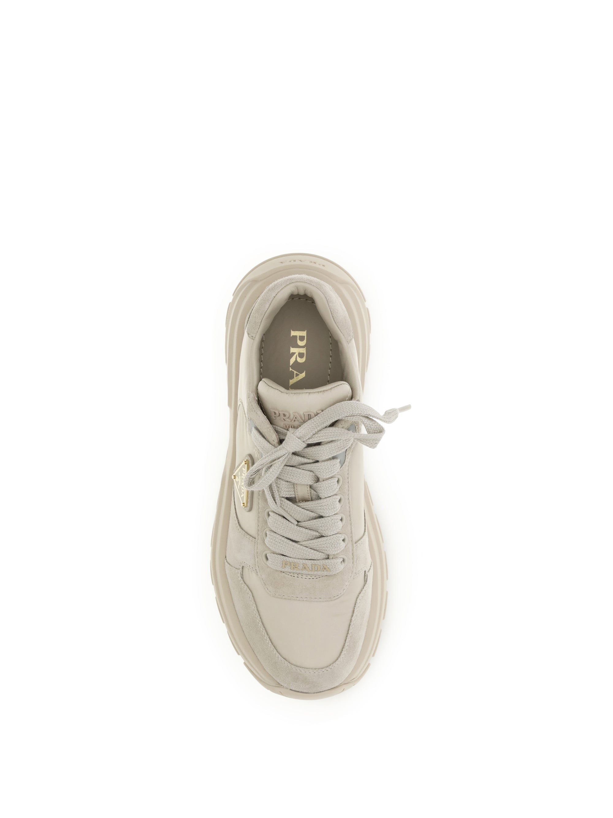 suede and re-nylon sneakers