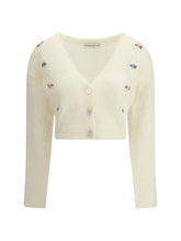 ALESSANDRA RICH 40 mohair cardigan with embroidery