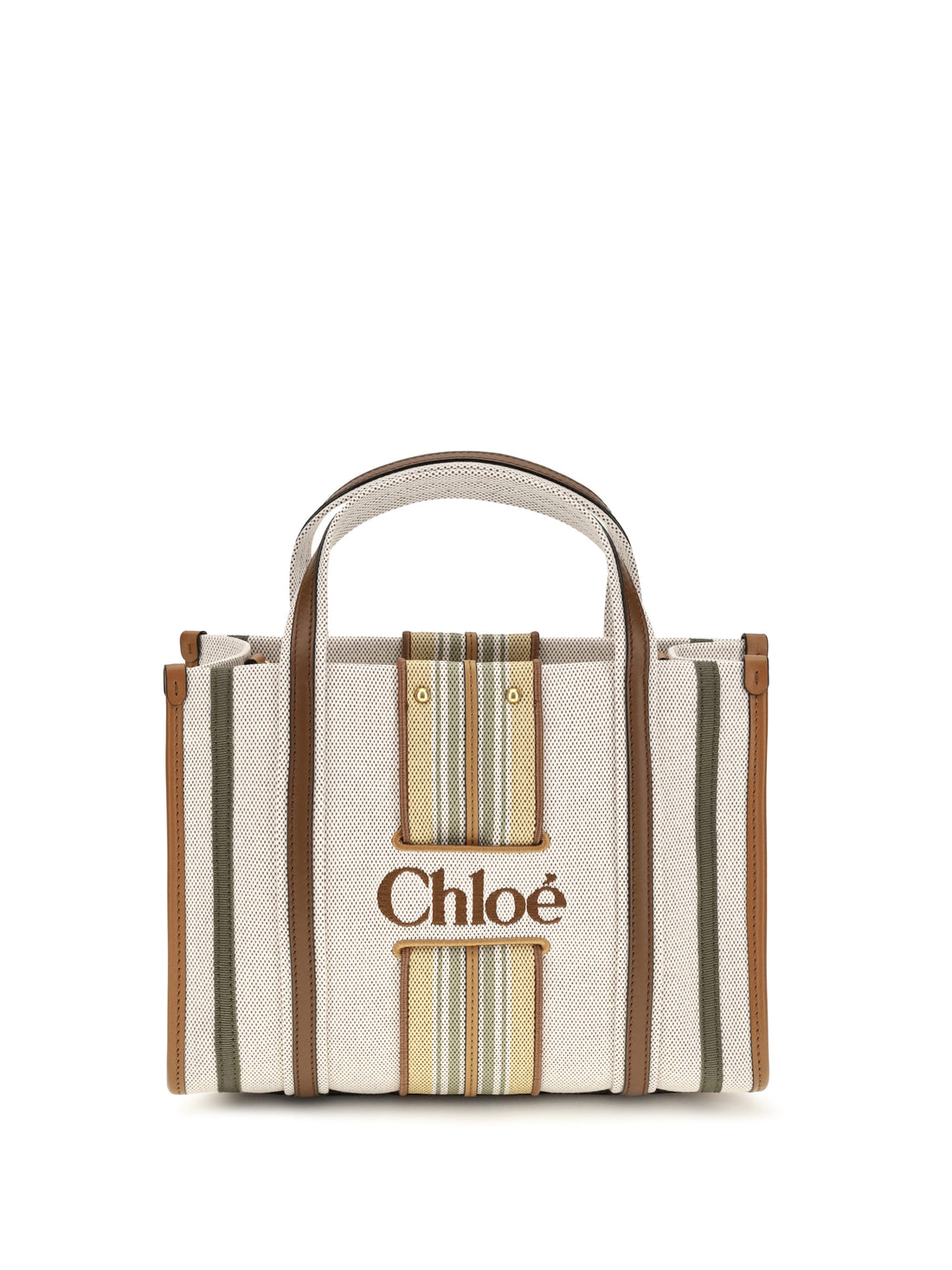 CHLOÉ OS small woody loop canvas tote bag