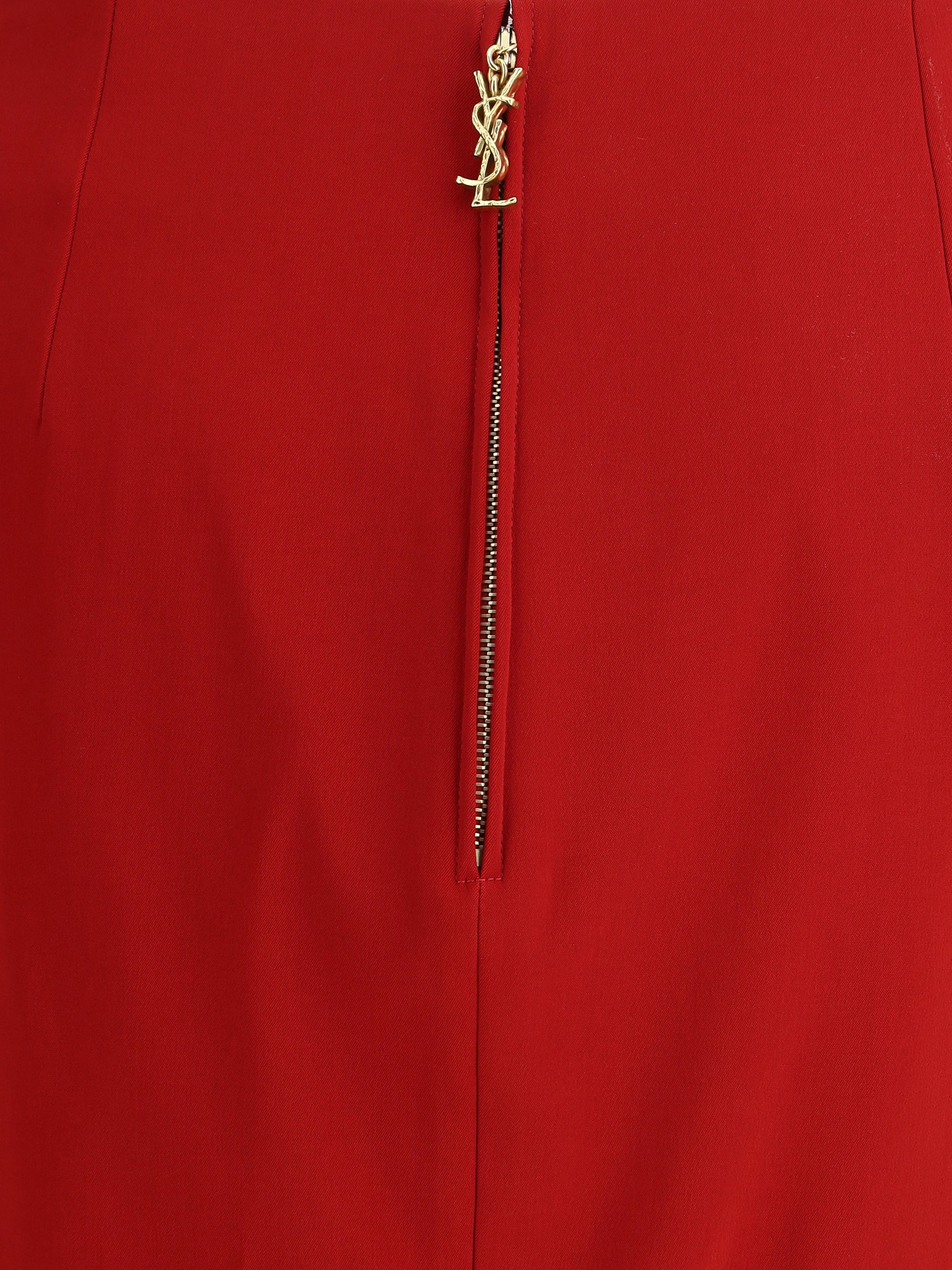 SAINT LAURENT 42 satin pencil skirt