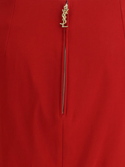 SAINT LAURENT 42 satin pencil skirt