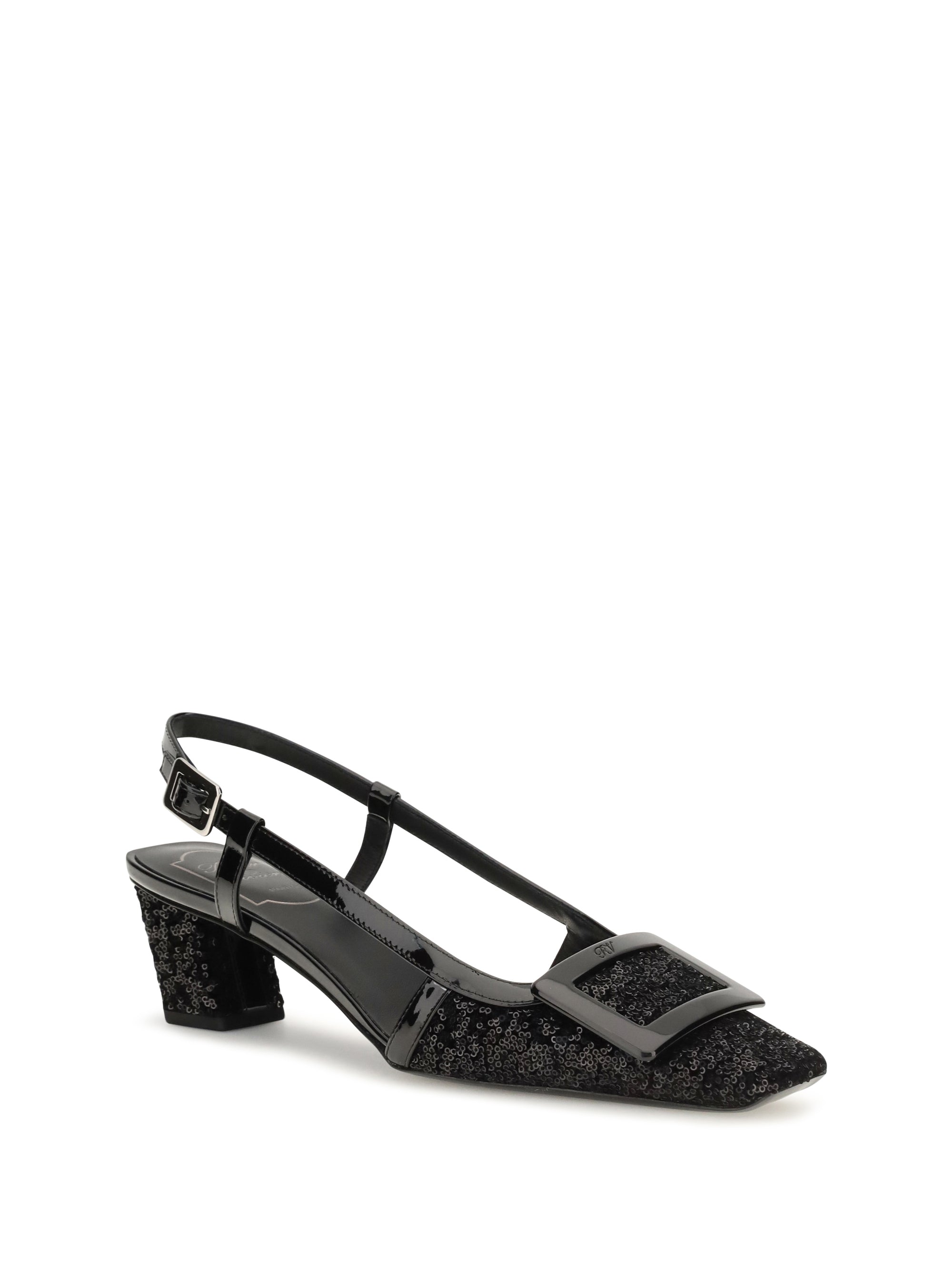 belle vivier shiny-effect slingback pumps