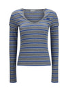 ribbed v-neck long-sleeve t-shirt