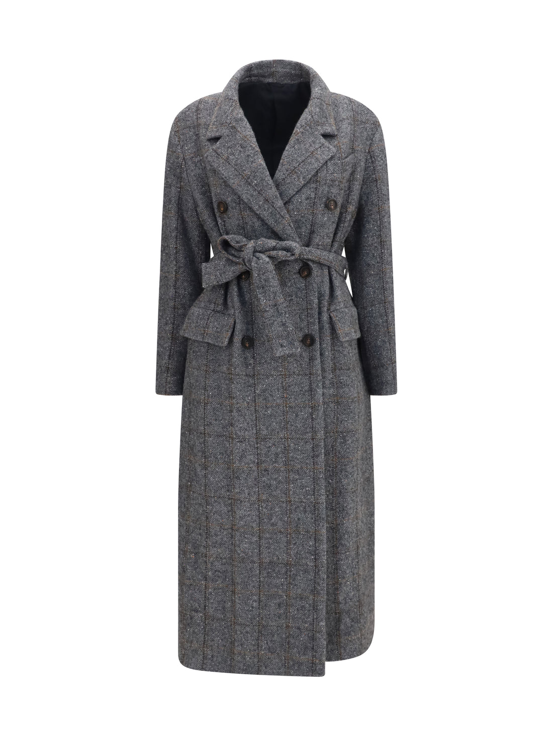 BRUNELLO CUCINELLI 40 long alpaca-blend coat with belt