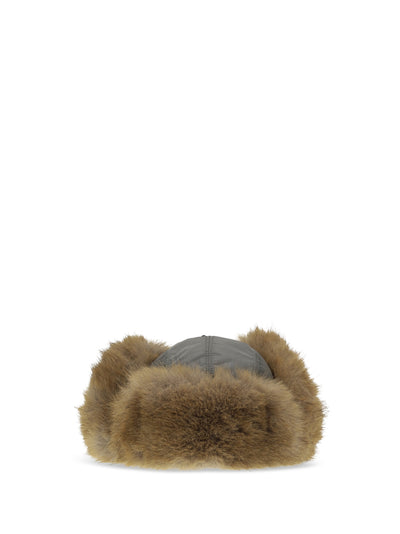 technical fabric and faux-fur trapper hat