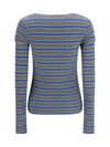 ribbed v-neck long-sleeve t-shirt