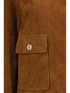 short suede jacket with buttons